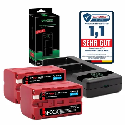 PRO NP-F750 Akku 2X 7000mAh + PD Performance USB-Ladegerät