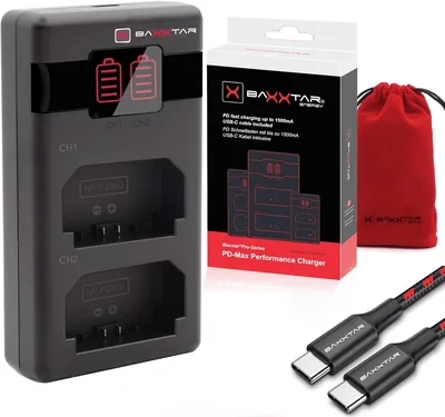 NP-FZ100 PD-MaxPerformance Ladegerät 1500mA LCD USB-C PD/QC
