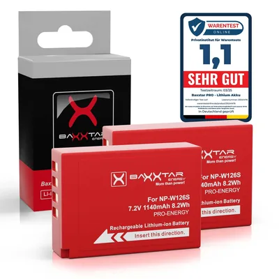 PRO NP-W126s NP-W126 2X 1140mAh – Fujifilm