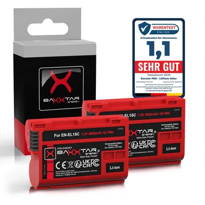 PRO EN-EL15c Akku 2600mAh – Nikon Z5, Z6 II, Z7 II, Z8
