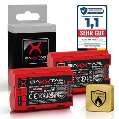 2X MaxProtect NP-W235 Akku 2600mAh – Fuji mit NTC-Sensor