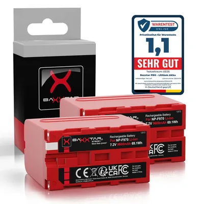 2X NP-F970 Akku 9600mAh (69,1 Wh)