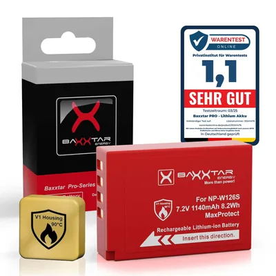 MaxProtect Akku für Fuji NP-W126s/W126 1140mAh NTC-Sensor